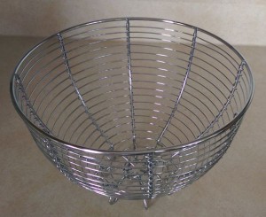 Empty metal bowl.