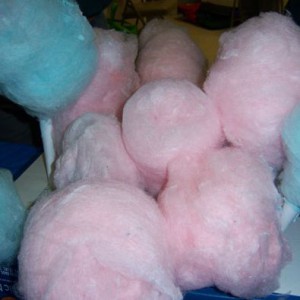 Pink and blue cotton candy.