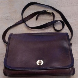 Brown leather handbag