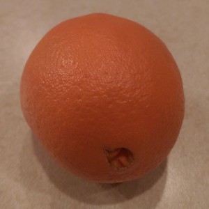 Navel orange on my kitchen counter.