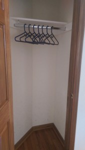 Closet with nothing in it but hangers.