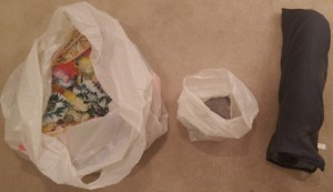 Three bags of junk in my basement