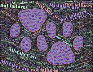 Word-art that says "Mistakes are not failures."