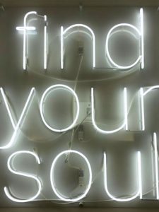 Word-art that says "Find your soul."