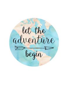 Word-art that says "Let the adventure begin."