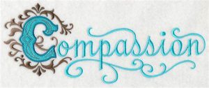 Word-art that says "Compassion."