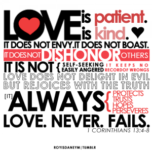 "Love is patient..." word art