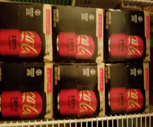 Six cartons of Coke Zero caffeine free