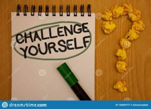Word-art that says, "Challenge yourself."