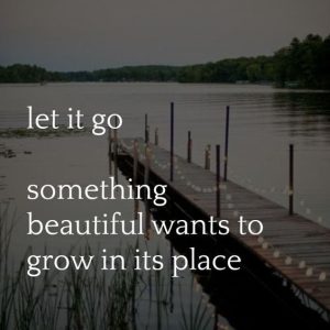 Word-art that says, "Let it go. Something beautiful wants to grow in its place."
