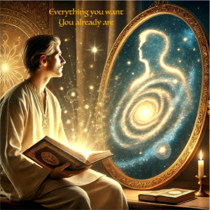 Word-art that says, "Everything you want, you already are."