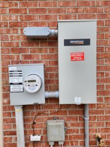 Electrical installation for Generac home standby generator.